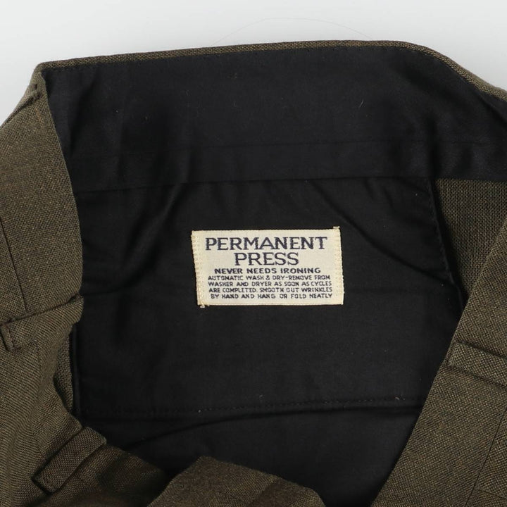 Vintage 1970'S PERMANENT PRESS men's slacks, size W35 unclear brown type Vintage Second Hand