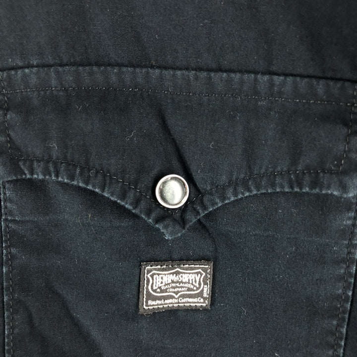 Ralph Lauren DENIM AND SUPPLY Men's Long Sleeve Western Shirt (Size XL) unclear black type Vintage Second Hand