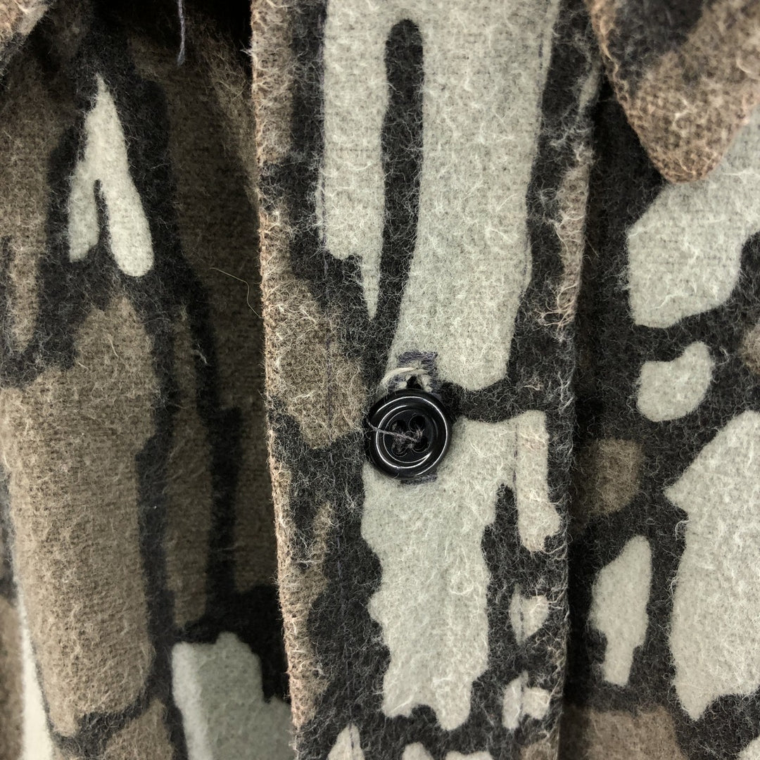 70s-80'S Five Brother Tree Bark Camo Long Sleeve Heavy Flannel Check Shirt Made in USA Men's L Size Vintage cotton brown type Vintage Second Hand