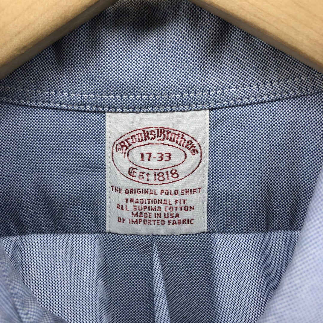 Brooks Brothers Est. 1818 Traditional Fit Long Sleeve Button-Down Shirt, Made in USA, Men's Size XL Supima Cotton blue type Vintage Second Hand