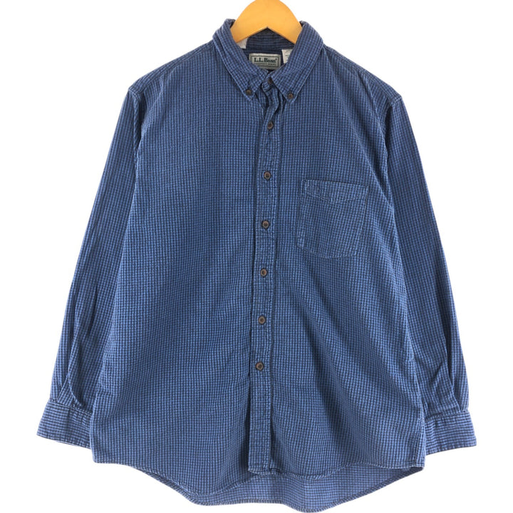 ~80'S LLBean Long Sleeve Button Down Light Flannel Check Shirt Made in USA Men's L Size Vintage /eaa526693