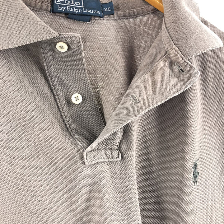 Ralph Lauren POLO by Ralph Lauren long sleeve polo shirt, men's XL size cotton Khaki type Vintage Second Hand