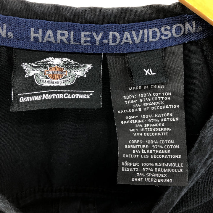 Harley-Davidson Henley neck thermal long T-shirt Men's XL equivalent / eaa526770