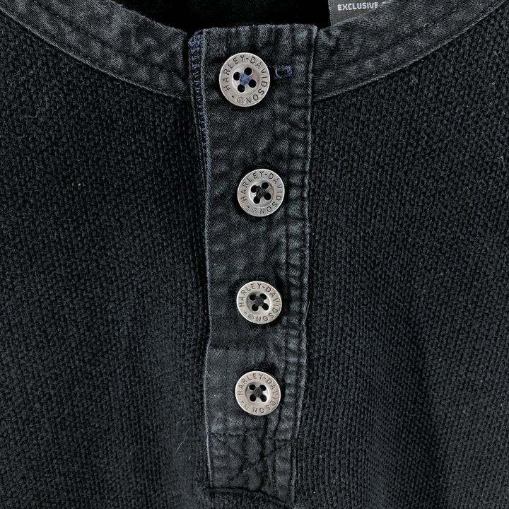 Harley-Davidson Henley neck thermal long T-shirt Men's XL equivalent / eaa526770