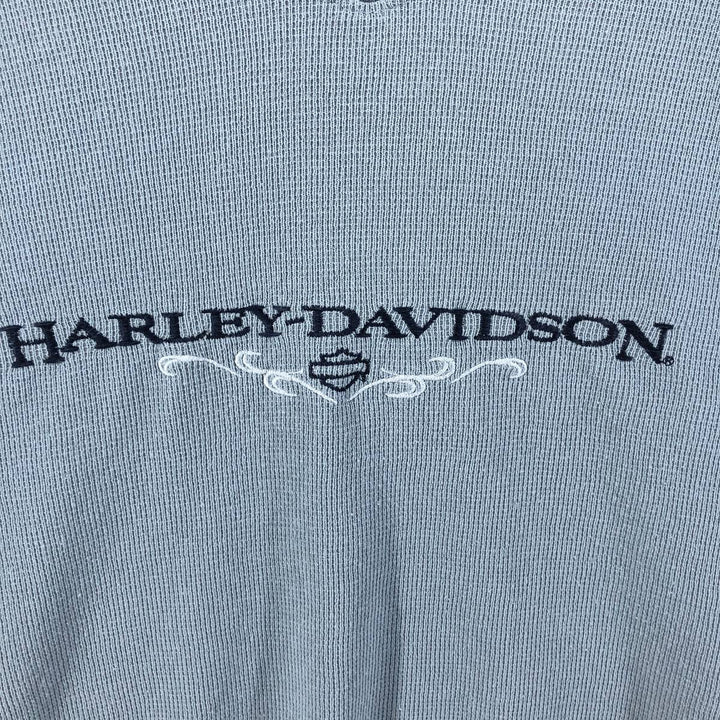 90'S Harley-Davidson V-neck Thermal Long Tee Honeycomb Made in USA Men's M Vintage /eaa526771