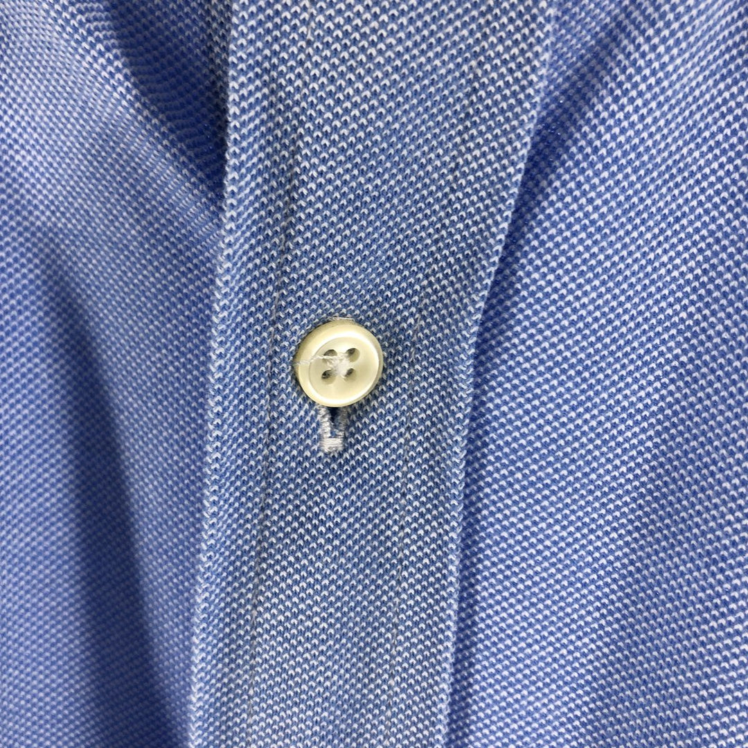 Ralph Lauren Knit Oxford long-sleeved button-down shirt, men's size XL unclear navy blue type Vintage Second Hand