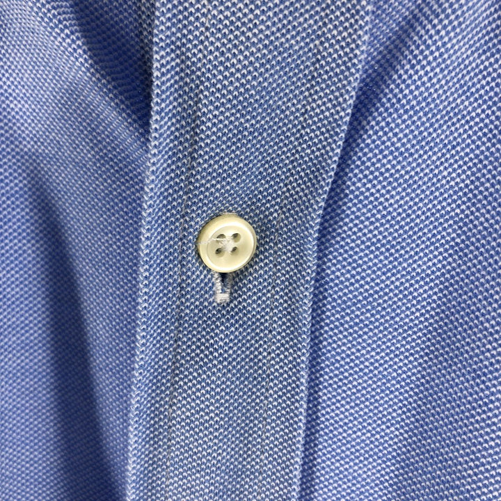 Ralph Lauren Knit Oxford long-sleeved button-down shirt, men's size XL unclear navy blue type Vintage Second Hand