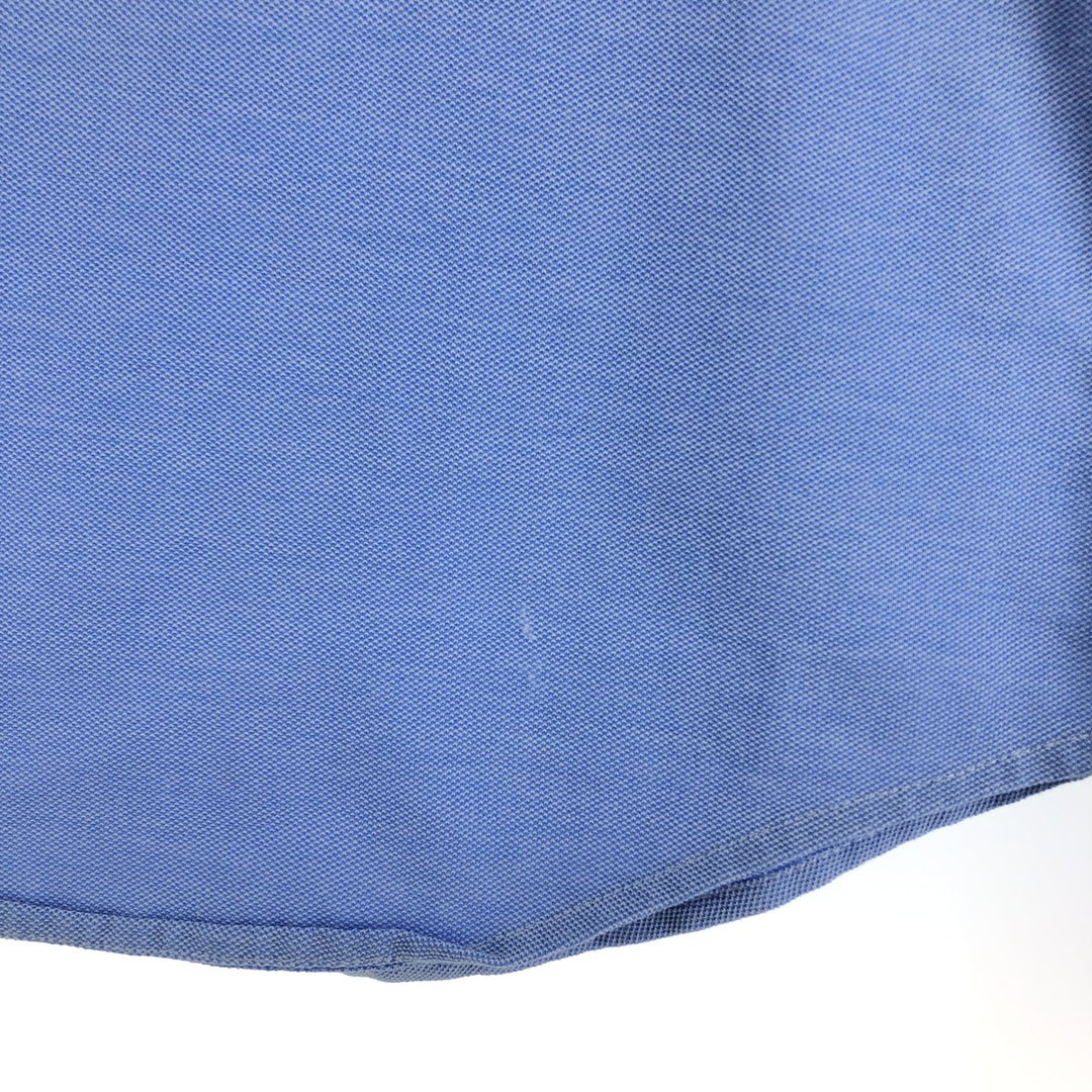 Ralph Lauren Knit Oxford long-sleeved button-down shirt, men's size XL unclear navy blue type Vintage Second Hand