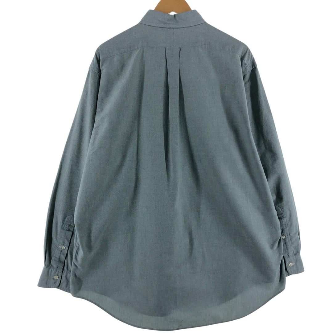 Ralph Lauren YARMOUTH long sleeve button down shirt, men's XL size cotton green type yellow green Vintage Second Hand