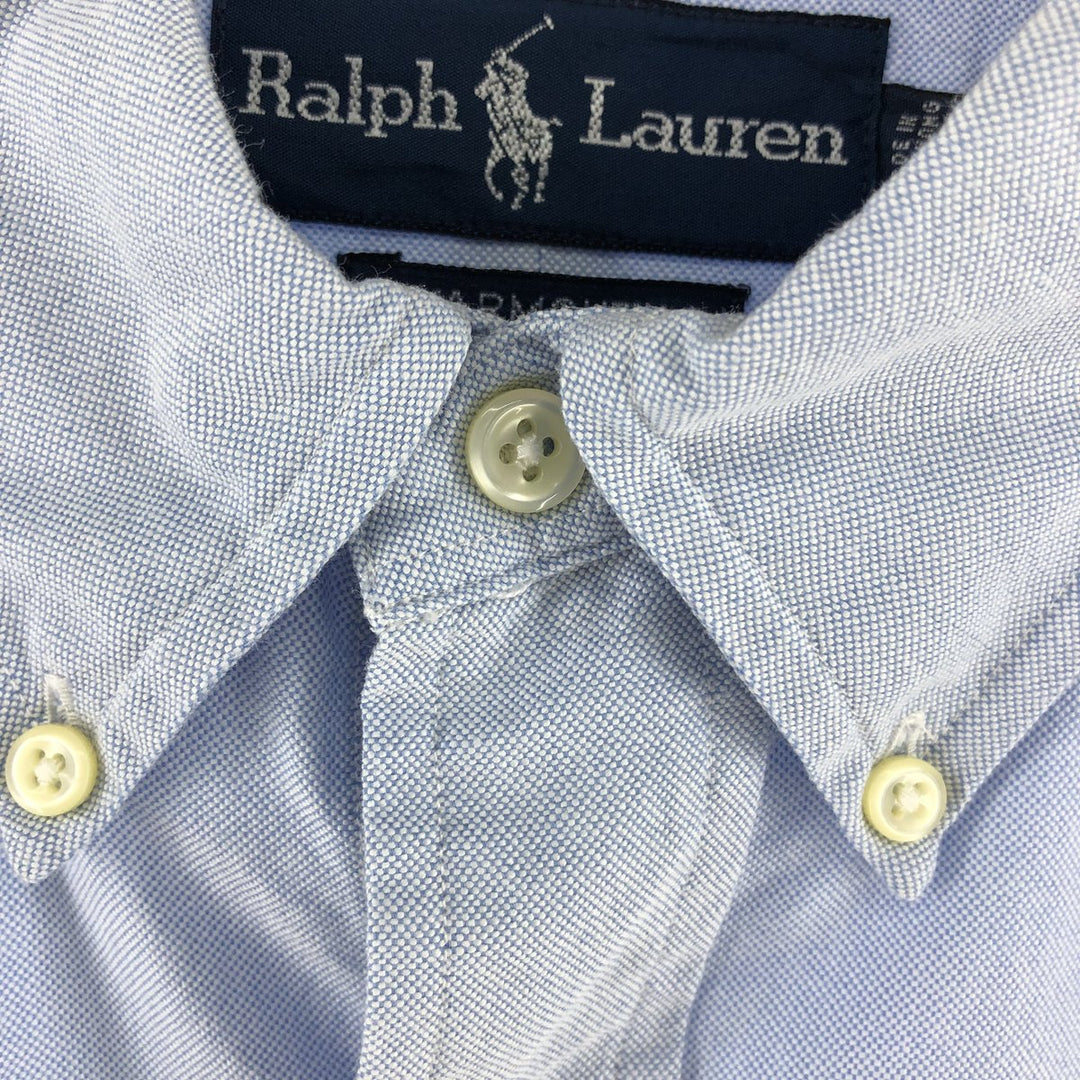 Ralph Lauren YARMOUTH long sleeve button down shirt, men's XL size cotton Blue type light blue Vintage Second Hand