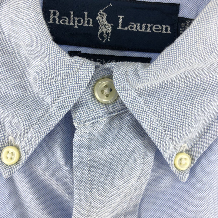Ralph Lauren YARMOUTH long sleeve button down shirt, men's XL size cotton Blue type light blue Vintage Second Hand