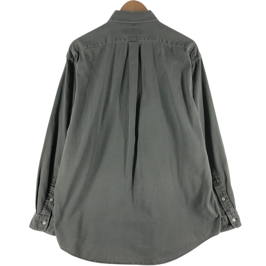 Ralph Lauren long-sleeved button-down shirt, men's size L cotton green type Vintage Second Hand