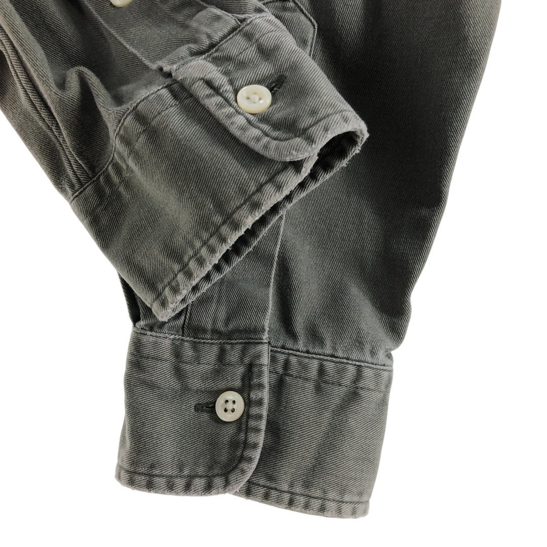 Ralph Lauren long-sleeved button-down shirt, men's size L cotton green type Vintage Second Hand