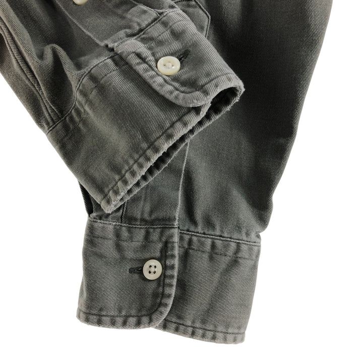 Ralph Lauren long-sleeved button-down shirt, men's size L cotton green type Vintage Second Hand