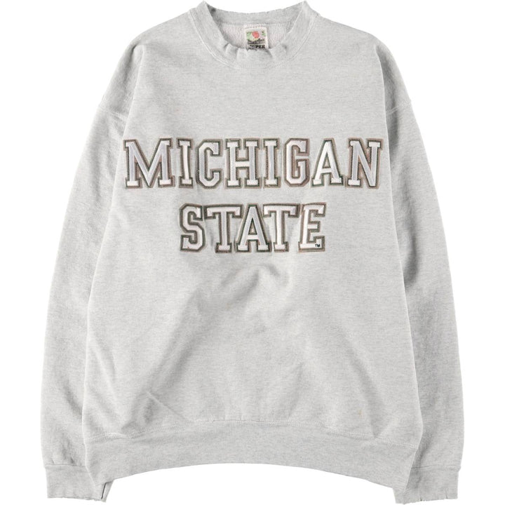 Vintage 90'S Fruit of the Loom Michigan State University college sweatshirt, Made in USA, Men's XL cotton gray type Vintage Second Hand