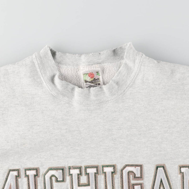 Vintage 90'S Fruit of the Loom Michigan State University college sweatshirt, Made in USA, Men's XL cotton gray type Vintage Second Hand