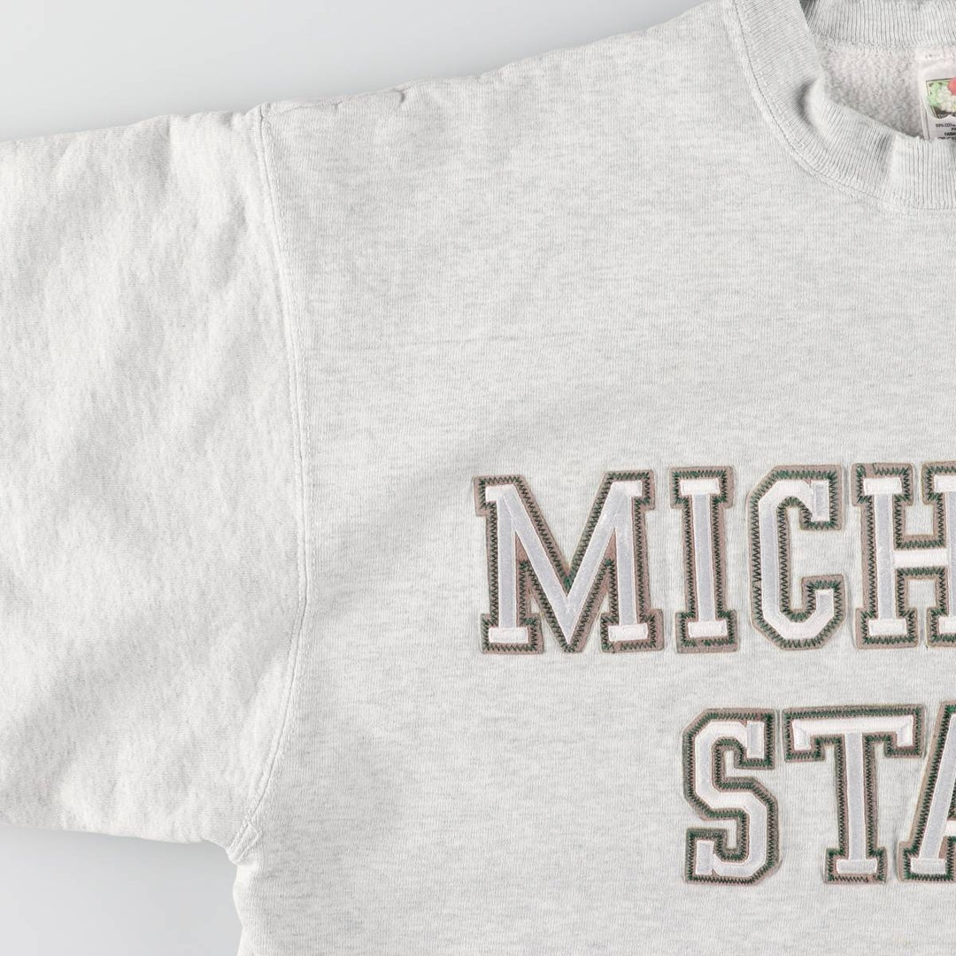 Vintage 90'S Fruit of the Loom Michigan State University college sweatshirt, Made in USA, Men's XL cotton gray type Vintage Second Hand