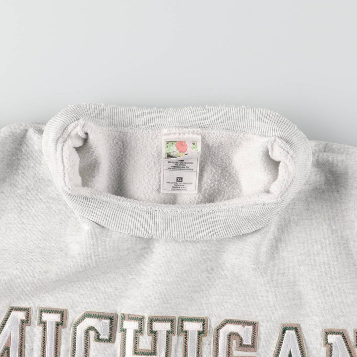 Vintage 90'S Fruit of the Loom Michigan State University college sweatshirt, Made in USA, Men's XL cotton gray type Vintage Second Hand