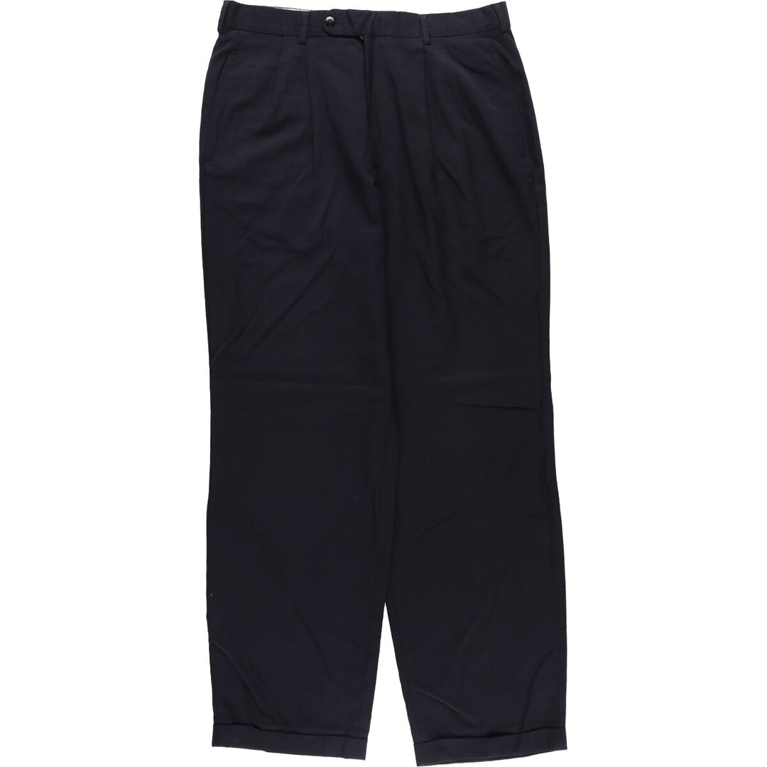 Two-pleat wool pants slacks for men, size W34 wool black type Vintage Second Hand