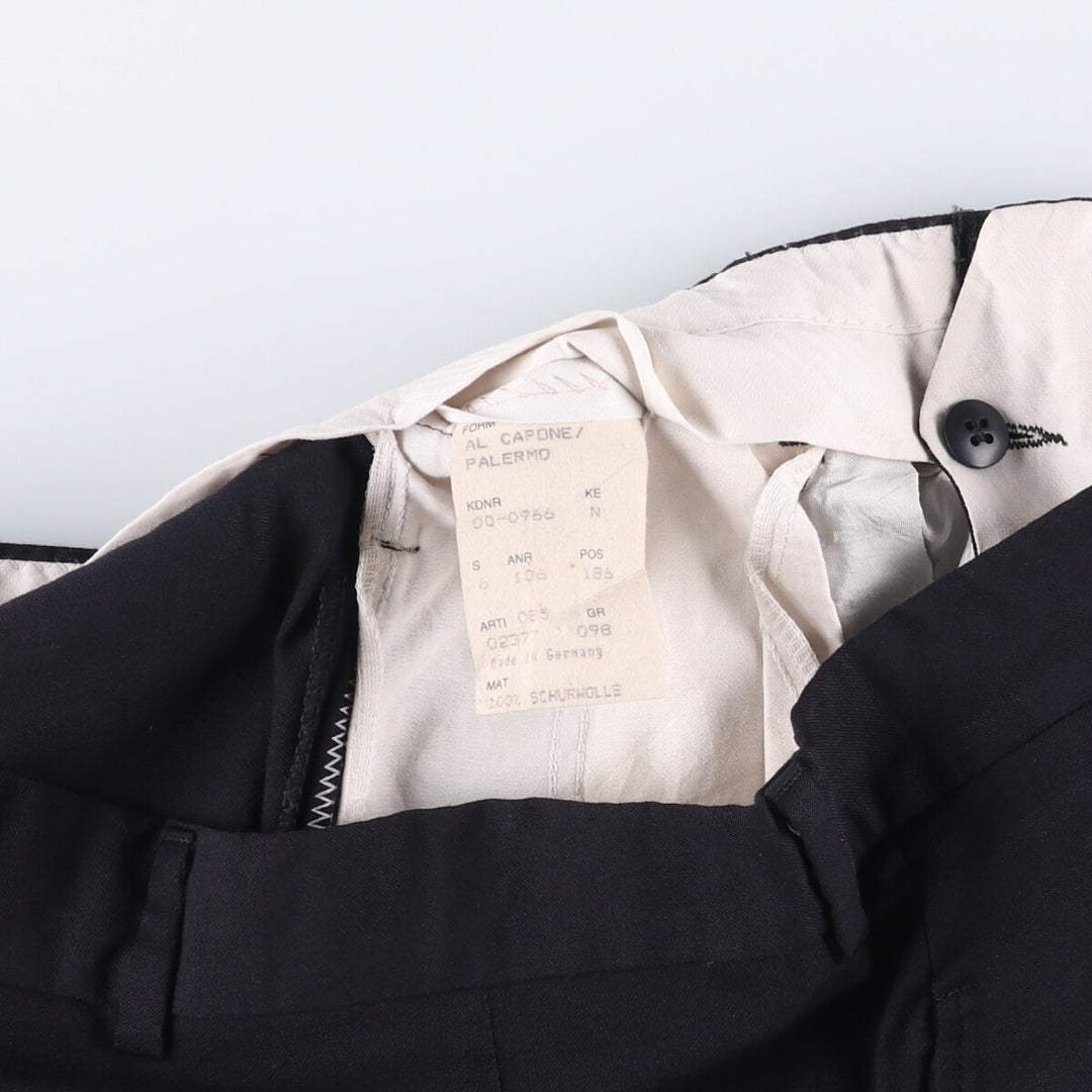 Two-pleat wool pants slacks for men, size W34 wool black type Vintage Second Hand