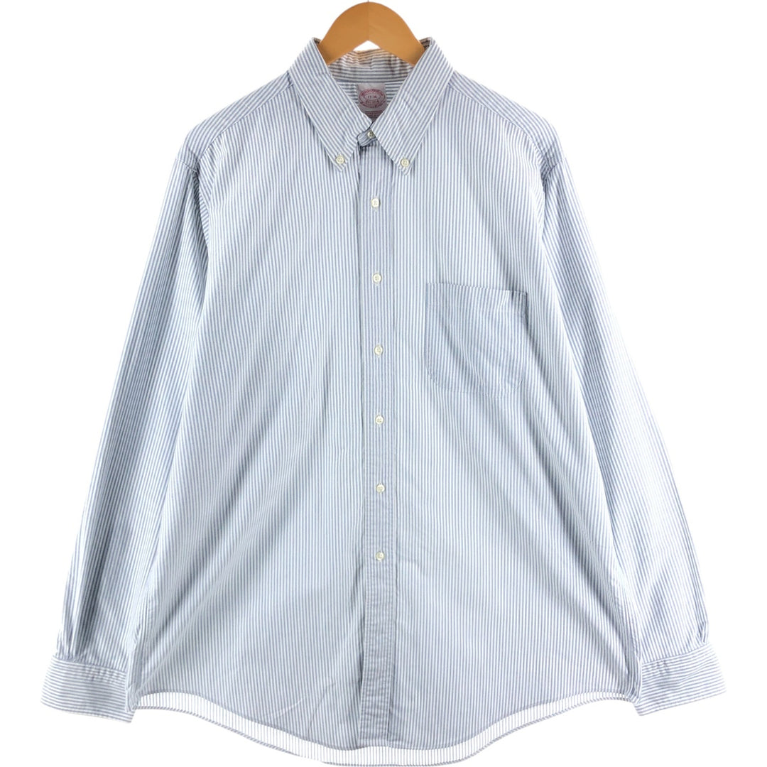 Brooks Brothers Est.1818 Long Sleeve Button-Down Striped Shirt Made in USA Men's XL Supima Cotton white type Vintage Second Hand