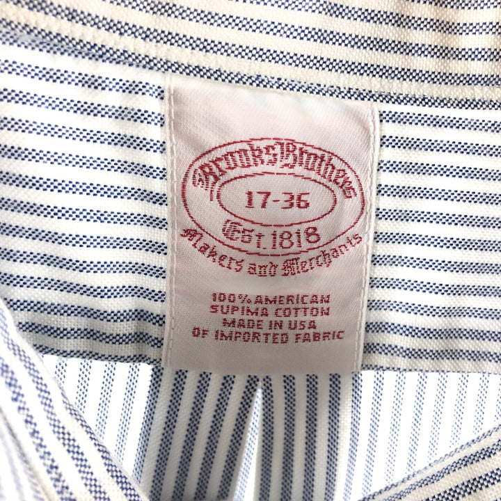 Brooks Brothers Est.1818 Long Sleeve Button-Down Striped Shirt Made in USA Men's XL Supima Cotton white type Vintage Second Hand