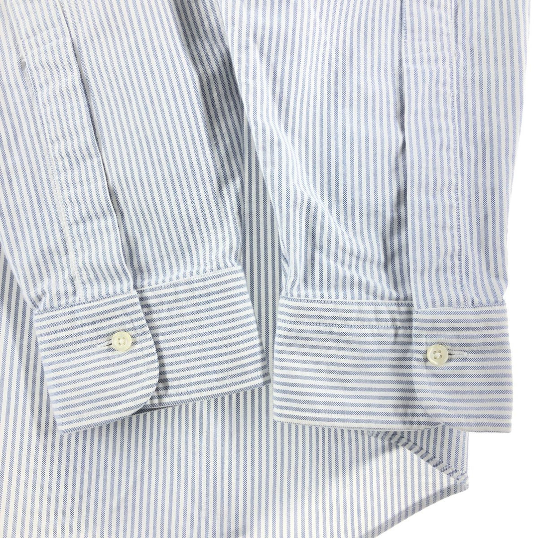 Brooks Brothers Est.1818 Long Sleeve Button-Down Striped Shirt Made in USA Men's XL Supima Cotton white type Vintage Second Hand