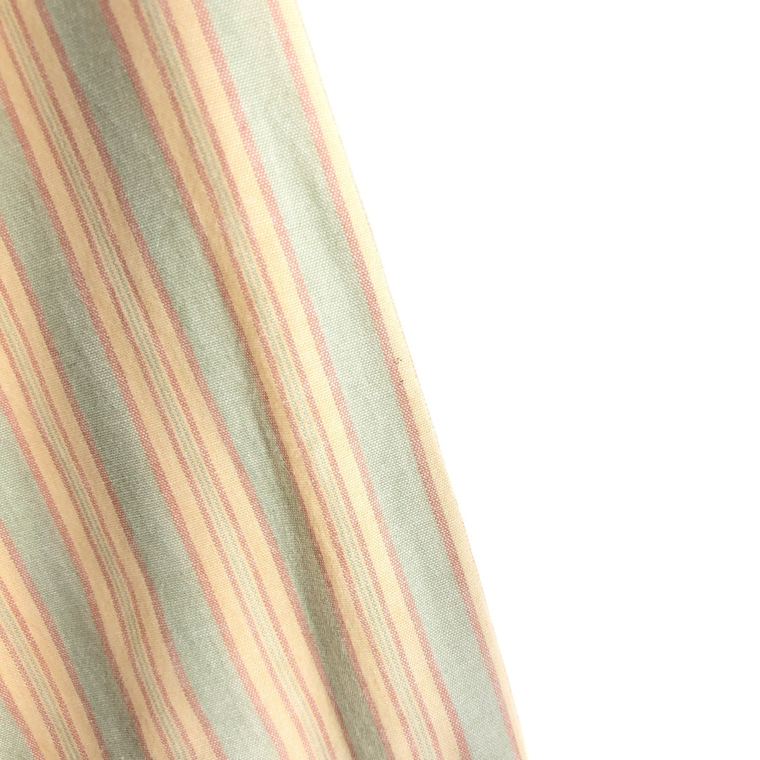 Vintage 70s-80'S LLBean Multi-Stripe Long Sleeve Striped Shirt, Men's Size L cotton Beige type Vintage Second Hand