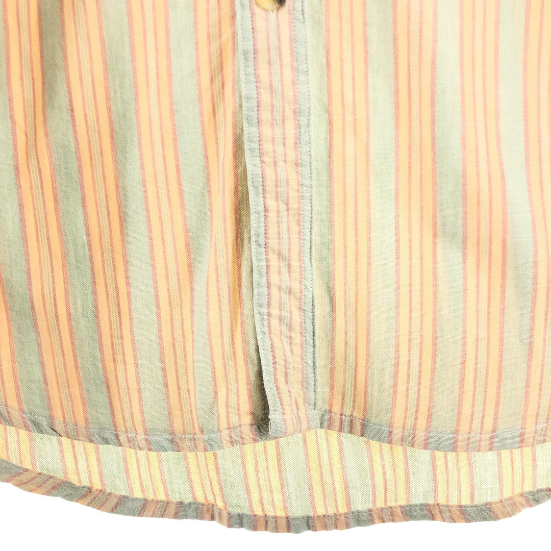 Vintage 70s-80'S LLBean Multi-Stripe Long Sleeve Striped Shirt, Men's Size L cotton Beige type Vintage Second Hand