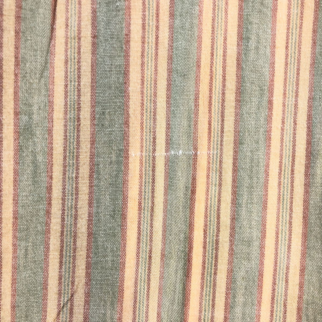 Vintage 70s-80'S LLBean Multi-Stripe Long Sleeve Striped Shirt, Men's Size L cotton Beige type Vintage Second Hand