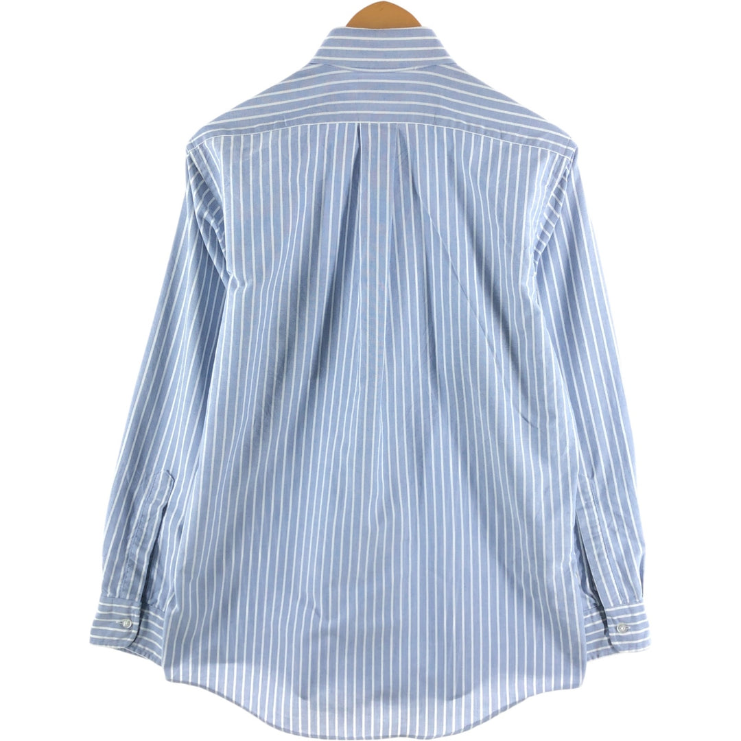 Vintage 70s-80'S LLBean long-sleeved button-down striped shirt, made in the USA, size M. cotton blue type Vintage Second Hand
