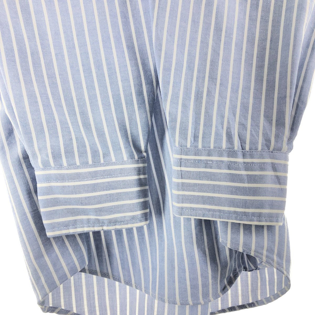 Vintage 70s-80'S LLBean long-sleeved button-down striped shirt, made in the USA, size M. cotton blue type Vintage Second Hand