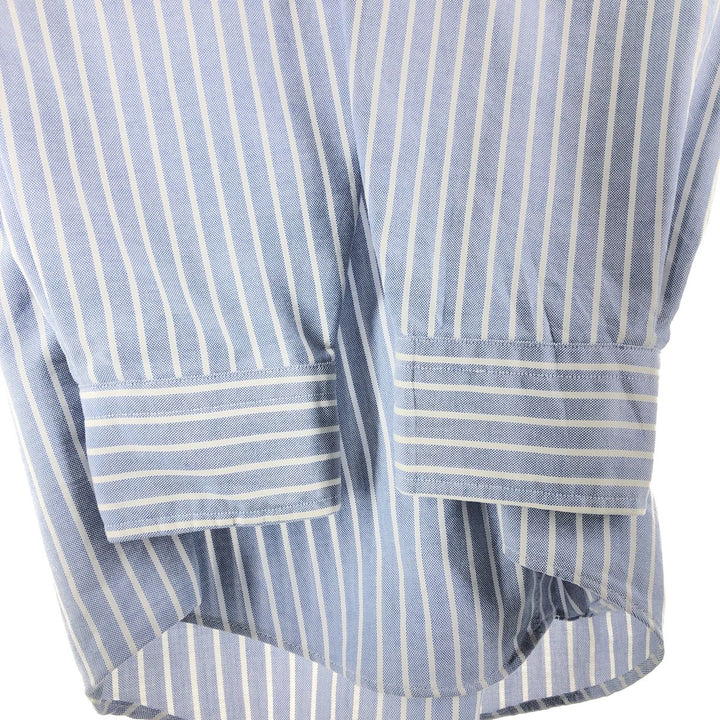 Vintage 70s-80'S LLBean long-sleeved button-down striped shirt, made in the USA, size M. cotton blue type Vintage Second Hand