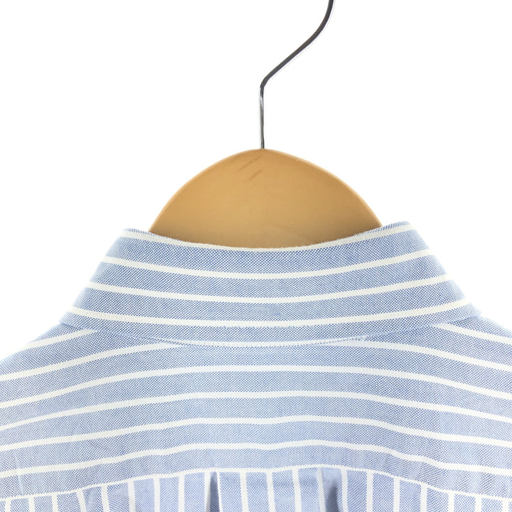 Vintage 70s-80'S LLBean long-sleeved button-down striped shirt, made in the USA, size M. cotton blue type Vintage Second Hand
