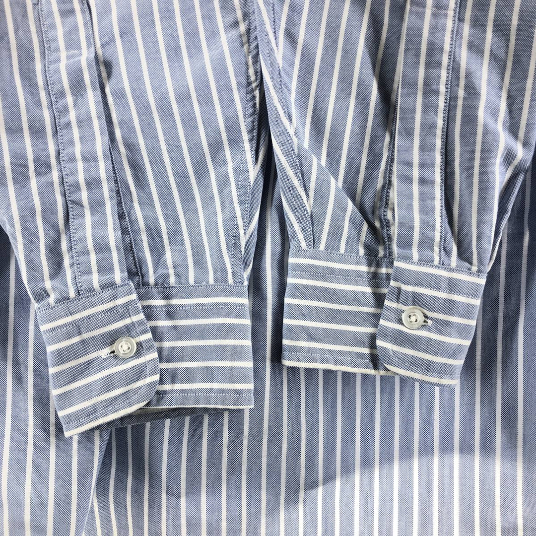 Vintage 70s-80'S LLBean long-sleeved button-down striped shirt, made in the USA, size M. cotton blue type Vintage Second Hand