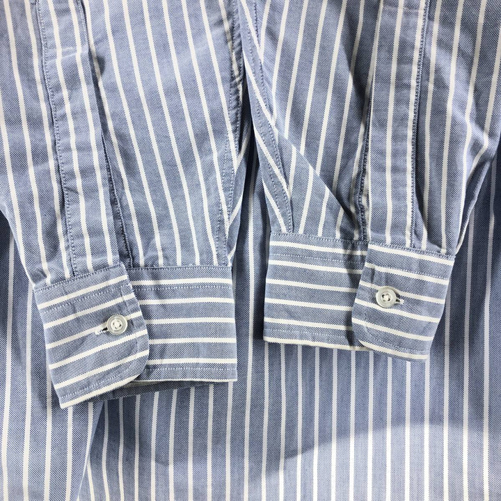 Vintage 70s-80'S LLBean long-sleeved button-down striped shirt, made in the USA, size M. cotton blue type Vintage Second Hand