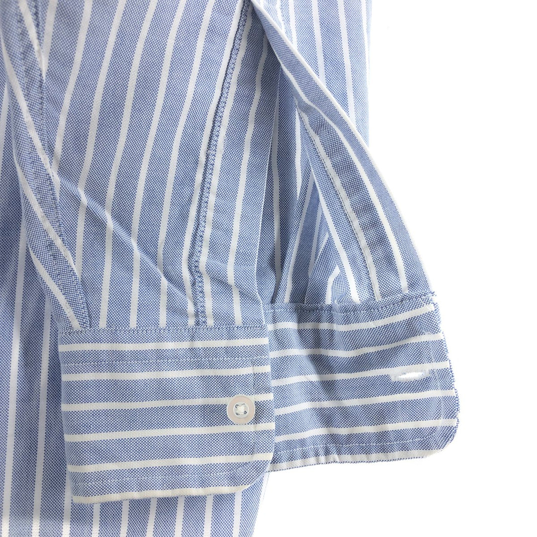Vintage 70s-80'S LLBean long-sleeved button-down striped shirt, made in the USA, size M. cotton blue type Vintage Second Hand