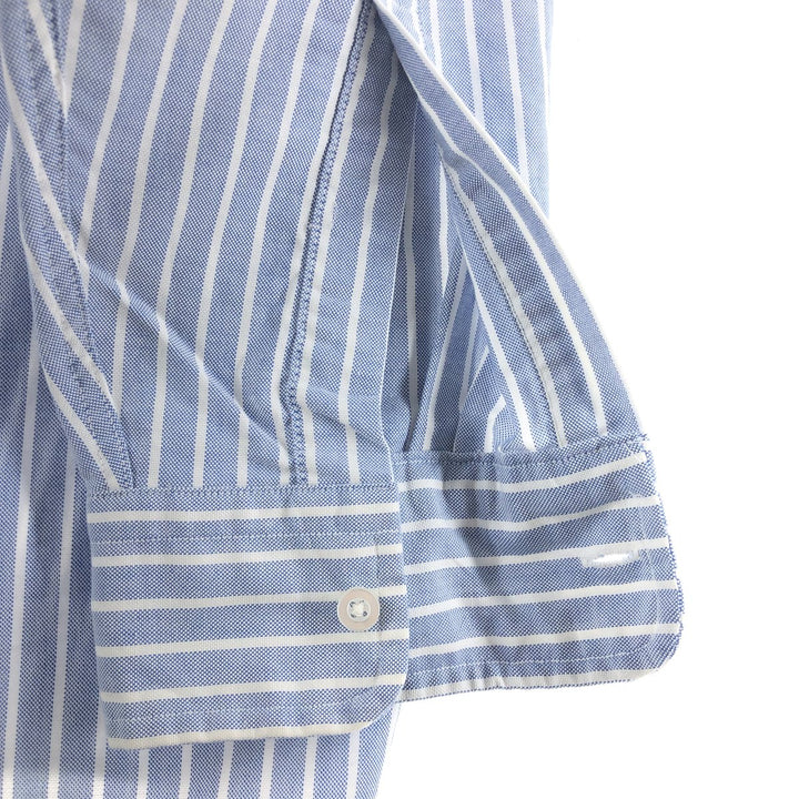 Vintage 70s-80'S LLBean long-sleeved button-down striped shirt, made in the USA, size M. cotton blue type Vintage Second Hand