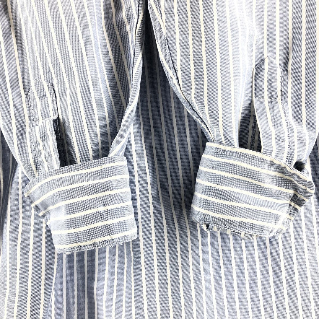 Vintage 70s-80'S LLBean long-sleeved button-down striped shirt, made in the USA, size M. cotton blue type Vintage Second Hand