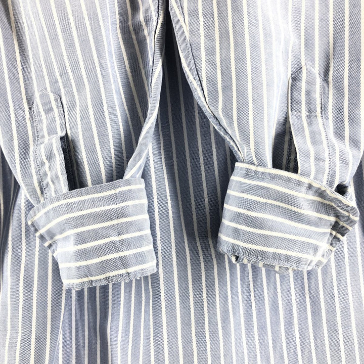 Vintage 70s-80'S LLBean long-sleeved button-down striped shirt, made in the USA, size M. cotton blue type Vintage Second Hand