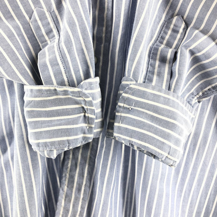 Vintage 70s-80'S LLBean long-sleeved button-down striped shirt, made in the USA, size M. cotton blue type Vintage Second Hand