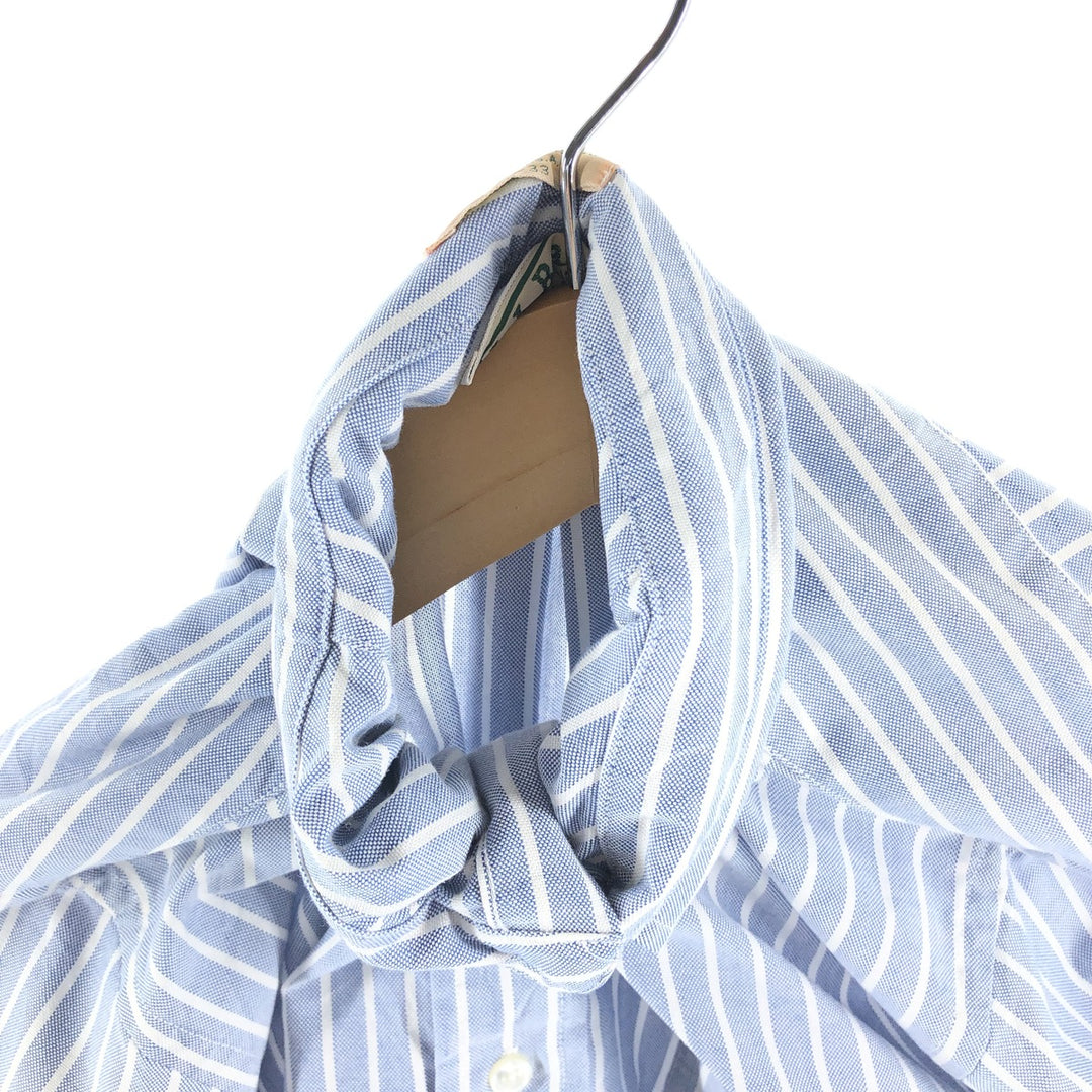 Vintage 70s-80'S LLBean long-sleeved button-down striped shirt, made in the USA, size M. cotton blue type Vintage Second Hand
