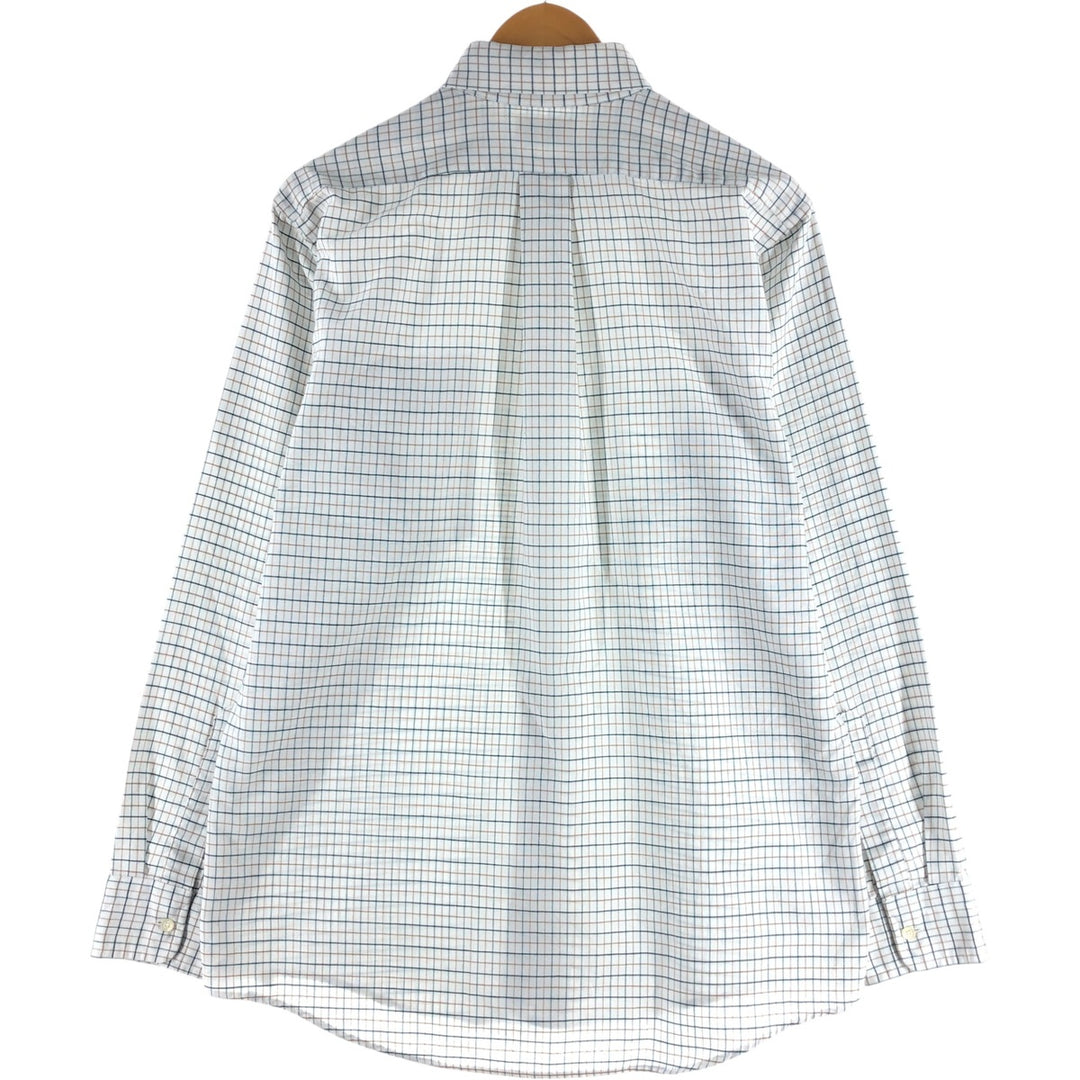 LLBean Freeport, Maine Long Sleeve Button-Down Check Shirt, Made in USA, Men's Size Medium cotton white type Vintage Second Hand