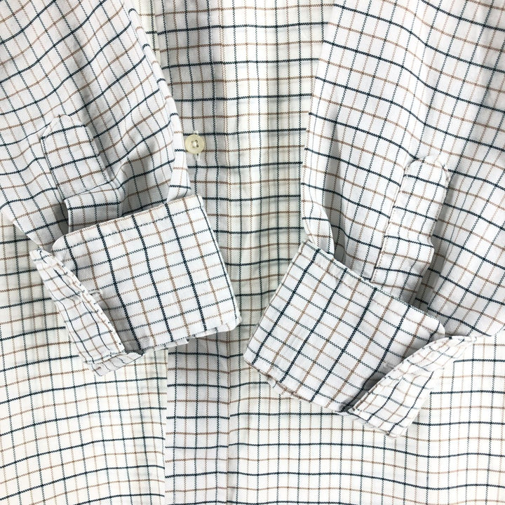LLBean Freeport, Maine Long Sleeve Button-Down Check Shirt, Made in USA, Men's Size Medium cotton white type Vintage Second Hand
