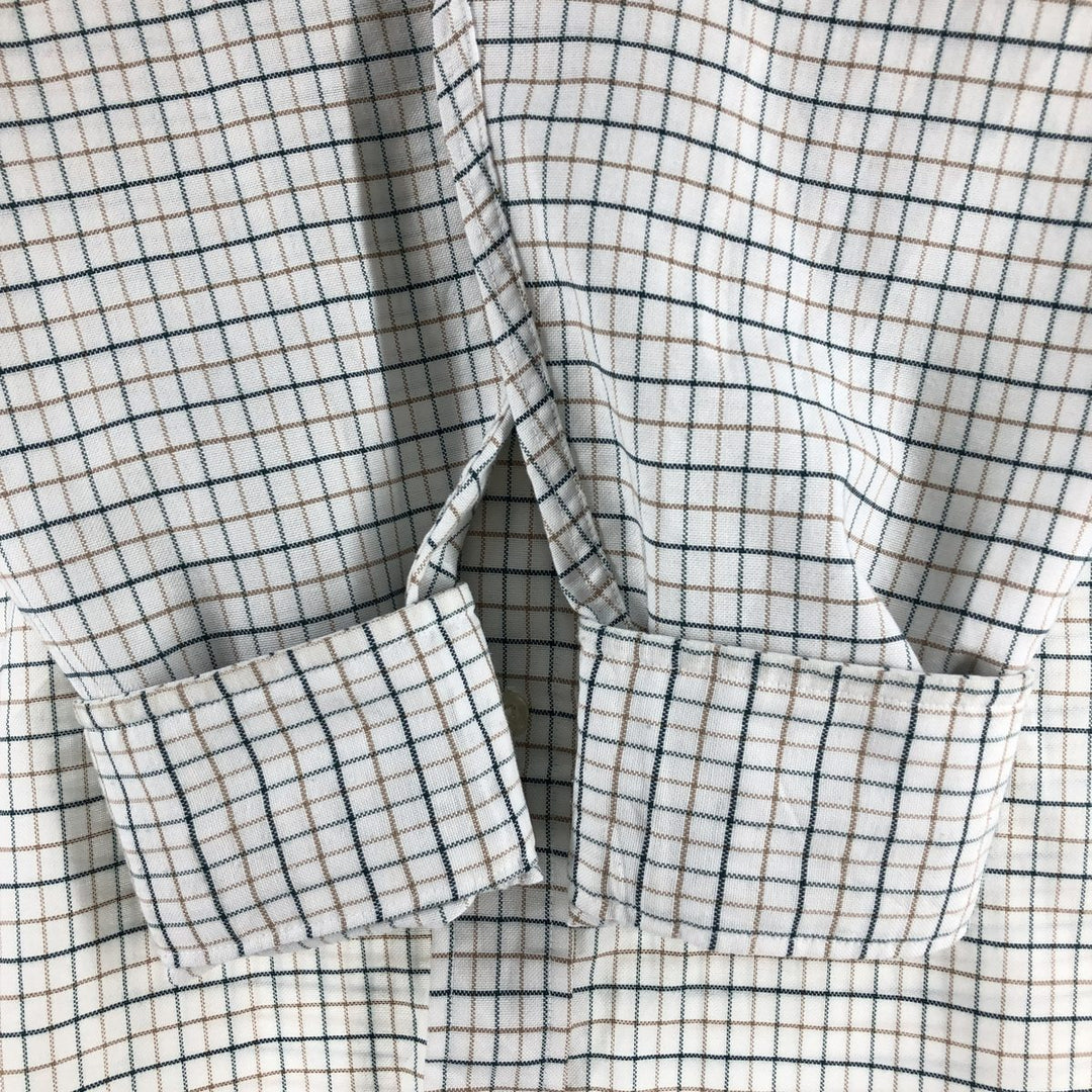 LLBean Freeport, Maine Long Sleeve Button-Down Check Shirt, Made in USA, Men's Size Medium cotton white type Vintage Second Hand
