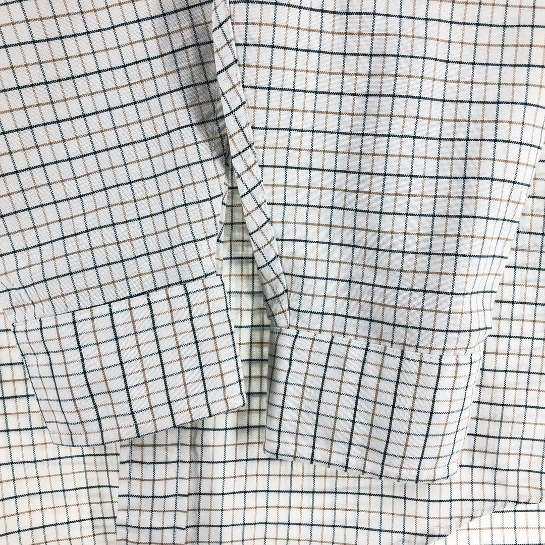 LLBean Freeport, Maine Long Sleeve Button-Down Check Shirt, Made in USA, Men's Size Medium cotton white type Vintage Second Hand