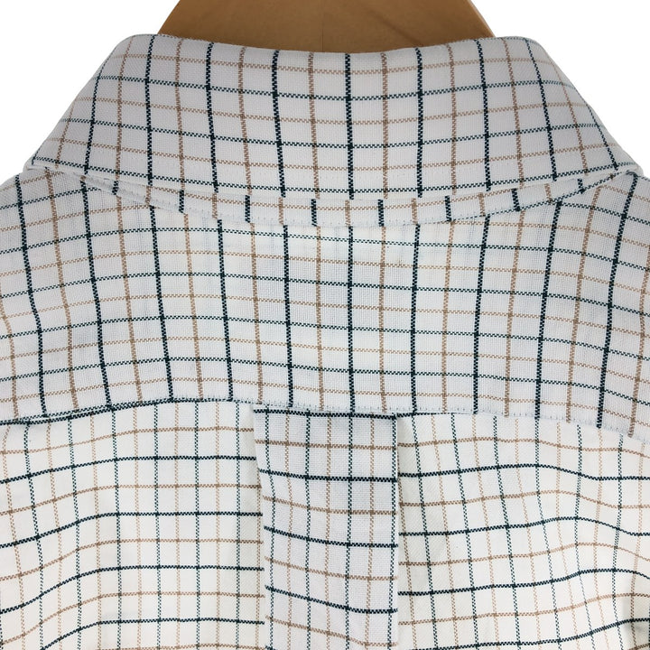 LLBean Freeport, Maine Long Sleeve Button-Down Check Shirt, Made in USA, Men's Size Medium cotton white type Vintage Second Hand