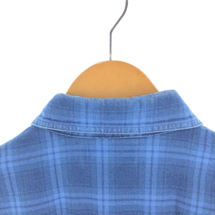 Vintage LLBean long-sleeved button-down check shirt from the 1970'S and 1980s, made in the USA, size L. cotton blue type Vintage Second Hand