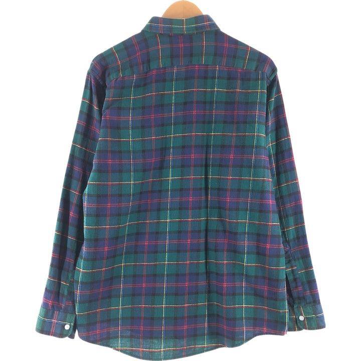 90'S LLBean Long Sleeve Button Down Light Flannel Check Shirt Made in USA Men's L Size Vintage /eaa527037