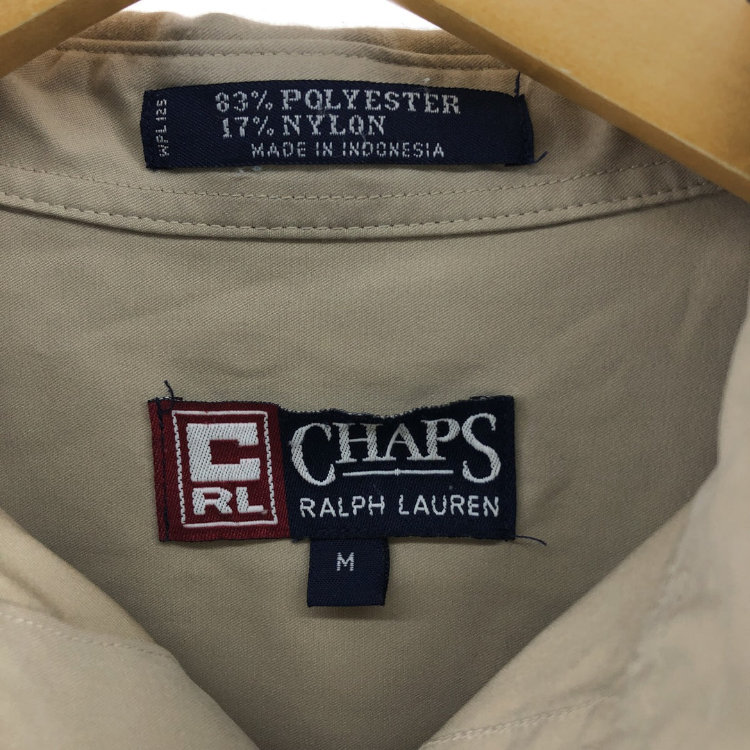 90'S Ralph Lauren CHAPS long sleeve shirt, men's size M, vintage polyester Beige type Vintage Second Hand